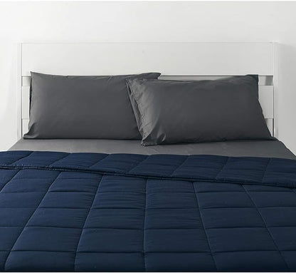 RelaxBlanket King Size Weighted Blanket | 80''x90'',30lbs | for Single or Double | Premium Cotton Material with Glass Beads | Navy