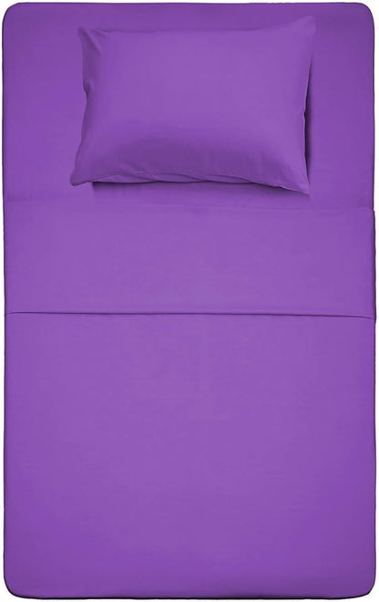 Best Season Microfiber Deep Pocket/Soft 1800 Thread Count 3-Piece Bed Sheet Set (1 Flat Sheet, 1 Fitted Sheet, 1 Pillow Cases), Twin, Violet