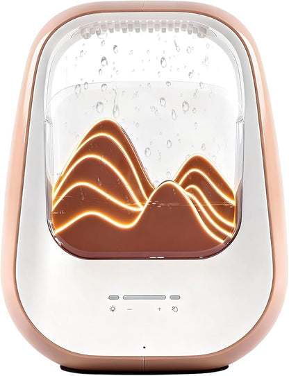 8-in-1 White Noise Sound Machine with Night Light, Help Stress Relief, Waterfall Design Essential Oil Diffuser Rain Sound Machine with Humidifier for Bedroom Office Decor Gift, Amber