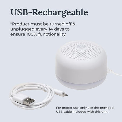 Yogasleep Travel Mini Portable White Noise Sound Machine (2 Pack) 6 Soothing Sounds, Volume Control, Dimmable Night Light, Sleep Therapy for Adults & Kids, USB Rechargeable, Lanyard Included