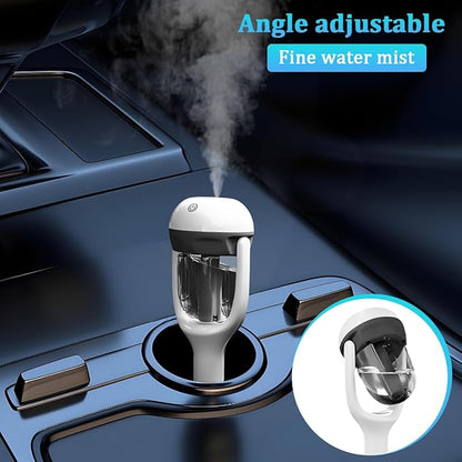 Car Mini Humidifier, Auto Shut-Off 180-Degree Rotation Small Vehicle Purifier Diffuser for Travel, Portable Plug-in Compact Automotive Air Humidifier, Universal for Most Vehicles (Black)