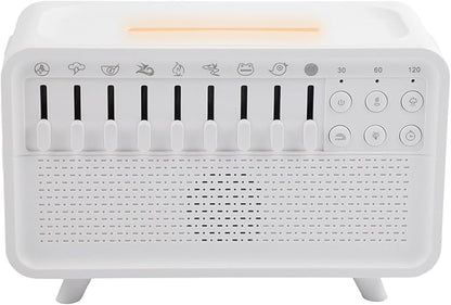 White Noise Machine Humidifier with Aroma Diffuser and Night Light, ABS Material, 8 Sound Settings for Sleep and Relaxation