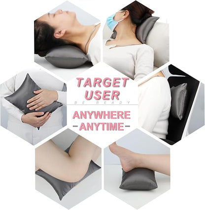 Silky Satin Soft Knee Pillow for Side Sleepers, Pressure Pillows Between Legs 11"x7" Small Knee Pillow Joints Cushion for Sleeping Hip and Back Pain, Dark Gray 2 Pcs