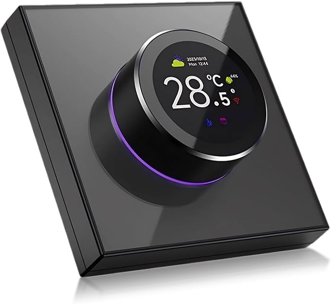 Smart Thermostat for Home, APP Programmable WiFi Thermostat, Temp Voice Controller, Work with Tuya App for Assistant, 1.32in TFT Screen, Knob Control,2 Way Rotating