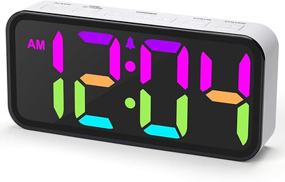 Alarm Clocks for Bedrooms Heavy Sleepers - Snooze for Deep Sleepers Adults Home Office, Digital Alarm Clock with Type-C Charging Port, Large Bold Number Display, Adjustable Alarm Volume and Dimmer