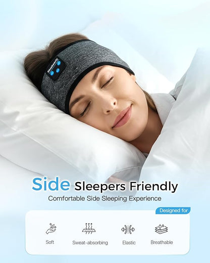 Sleep Headphones Bluetooth Headband 5.4, Wireless Headphones with Ultra-Thin HD Stereo Speakers, Soft Breathable Sports Headband for Sleeping, Running, Yoga, Travel, Gifts for Men & Women