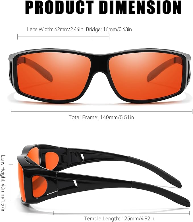 LVIOE Fit Over Blue Light Blocking Glasses and Computer Eyewear- Wear Over Prescription Glasses/Reading Glasses/RX Glasses