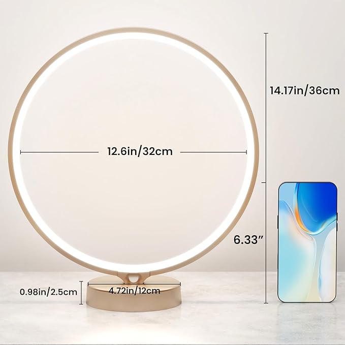 Desk Lamp Light Therapy Lamp,Sun Lamp 10000 Lux with 3 Color Temperatures, Stepless Brightness, Timer & Memory Function, Daylight Lamp,Full Spectrum Light for Home, Office,Decoration-Gold