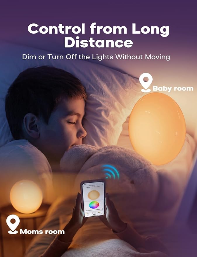 Dekala Long Distance Friendship App Shareable Smart Lamp Color Changing Night Light, Sleep Aid Timer Nursery Night Light for Adult Boys and Girls, ARGB Gradient Ambient Decorate Room Christmas Gifts