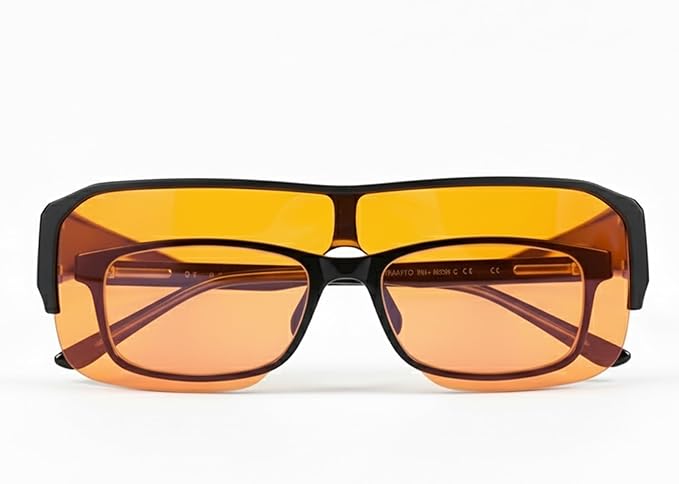 100% Fitover Blue Light Blocking Glasses - Better Sleep Eye Strain Protection - Computer Gaming Women Men