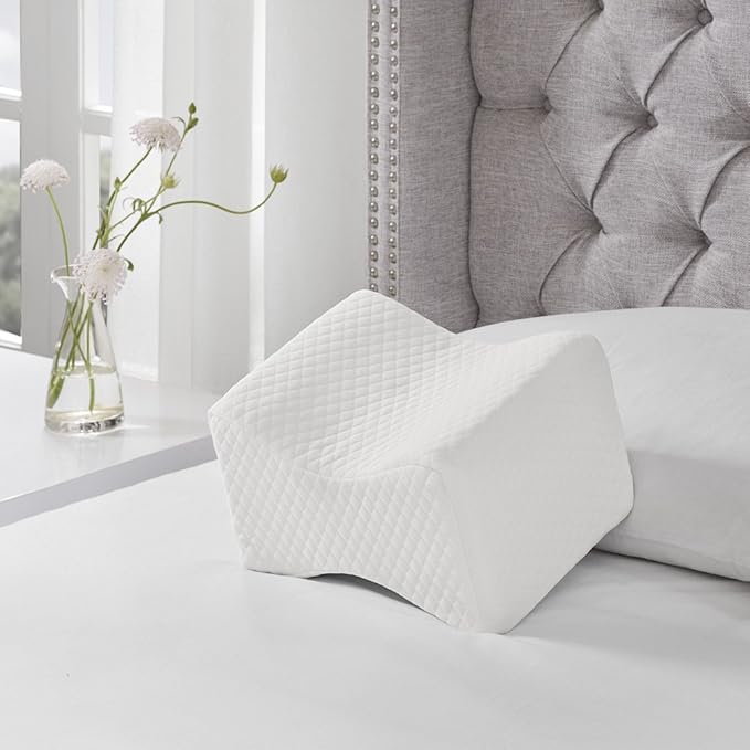 Knee Pillow for Side Sleepers & Pain Relief - Contour Pillow with Gel Memory Foam & Oeko-TEX 11x8.5x7 Inch for Spine Alignment Pregnancy Support Post-Surgery Hip & Back Pain
