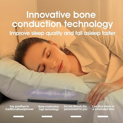 Pillow Speaker for Sleeping, Mini Bone Conduction Portable Sleep Aid with Stereo Bass, Bluetooth Sleep Bar for Deep Sleeping with White Noise, with Volume Control-Supports TF Function