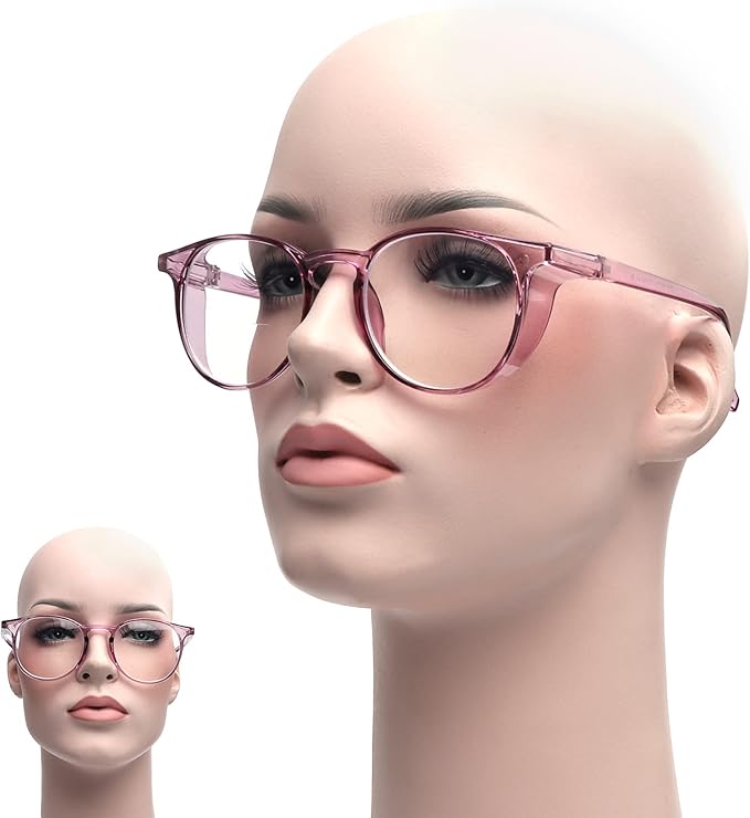 Outray 2 Pack Blue Light Reading Glasses Bifocal Safety Glasses with Readers Side Shields Anti-Saliva for Women Men