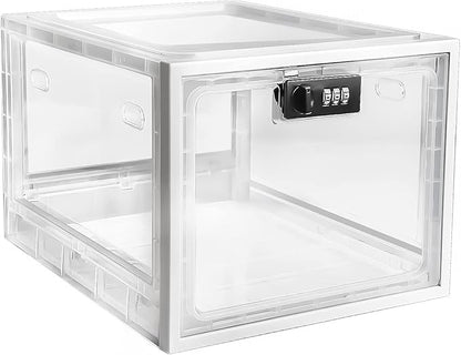 SANIDIKA Large Lockbox Medicine Lock Box - Refrigerator Lockable Boxes for Food Storage - Childproof First AID Locking Cabinet Pill Case Medical Organizer Bin - Mobile Tablet Locker Cell Phone Jail