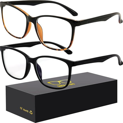 Blue-Light Blocking Glasses Computer Reading/Gaming/TV/Phones Glasses Fashion Anti Eyestrain UV Glasses for Women Men（A5 Black + Black leopard print）