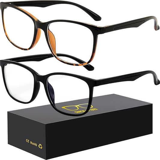 Blue-Light Blocking Glasses Computer Reading/Gaming/TV/Phones Glasses Fashion Anti Eyestrain UV Glasses for Women Men（A5 Black + Black leopard print）