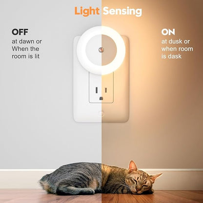Night Light, Night Lights Plug into Wall, Dusk to Dawn Sensor Warm White Led Night Light 0.5W, 2 Pack Nightlight for Adults, Bedroom, Bathroom, Hallway, Kitchen