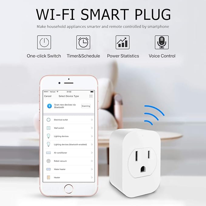 eco4life Smart Outlet, Mini WiFi Plug, Compatible with Alexa, Google Home, No Hub Needed, App Remote Control, Set Timer, UL Certified (3 Pack)