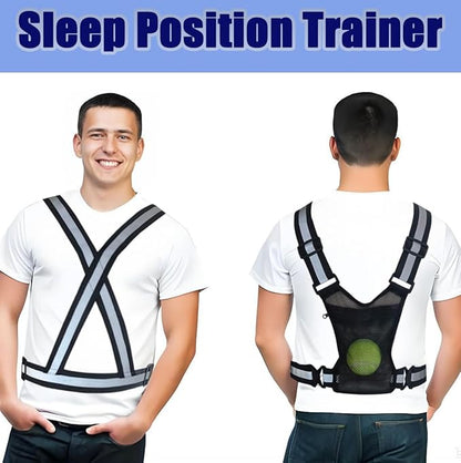 Sleep Position Trainer, Positional Sleep Apnea Device with Adjustable Vest & Balls,Anti-Snoring Device,Side Sleeping Training Vest to Stop Snore,Prevent Back Sleeping Device to Improve Your Breathing