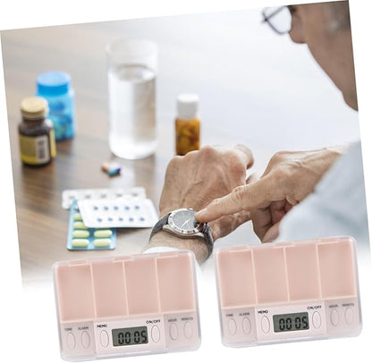 NOLITOY Smart Portable Medicine Organizer with Timed Reminder for Seniors Durable Compartments Case with Alarm Function for Daily Medication Management