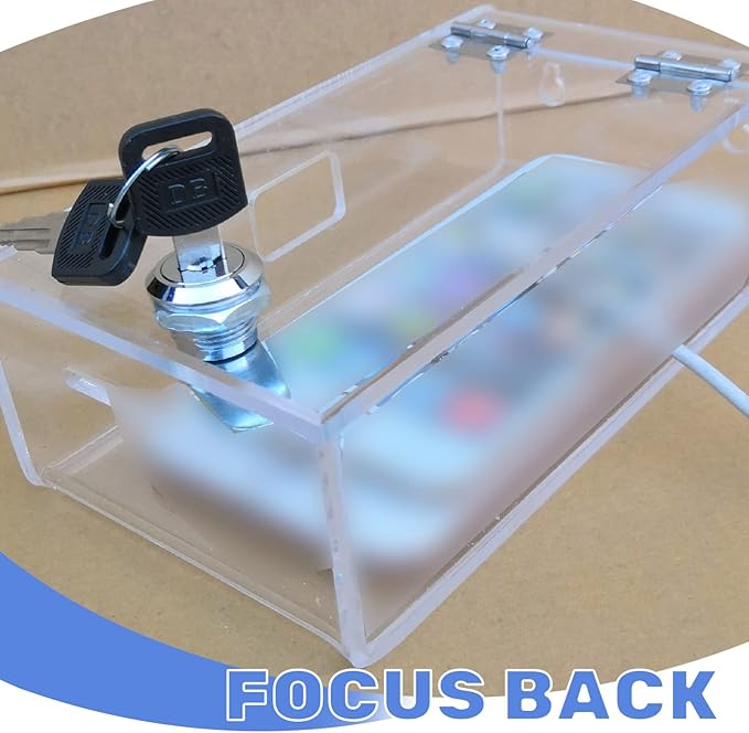Zerodeko Clear Phone Lock Box Self-Control Smartphone Holder Lockable Plastic Mobile Phone Case Medicine Storage Lock Storage Box Container for Food Snacks Refrigerator