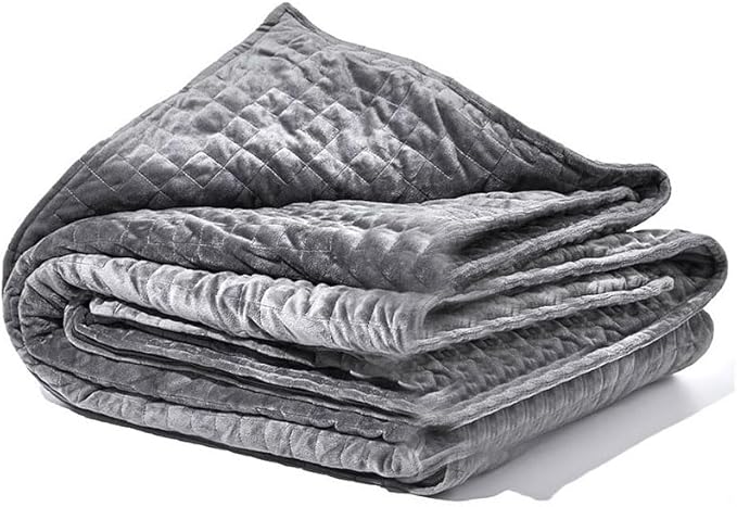 Weighted Blanket for Adults, Single Double Heavy Blanket with Lambswool Premium Glass Bead All-Season Even Weight Distribution Grey 48"x72" 20 lbs