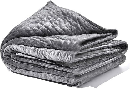 Weighted Blanket for Adults, Single Double Heavy Blanket with Lambswool Premium Glass Bead All-Season Even Weight Distribution Grey 48"x72" 20 lbs