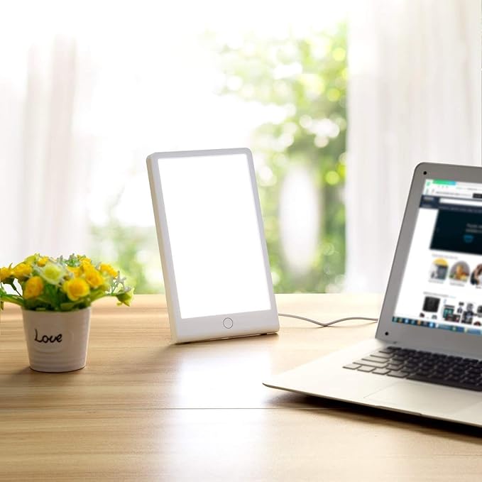 Light Therapy Lamp, UV-Free 10000 Lux Light, Touch Control, Adjustable Brightness Levels, 4 Timer Function, for Home/Office Use