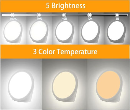 Light Therapy Lamp UV-Free, Full Spectrum 10000 Lux Bright White Light with Adjustable Brightness, Color Countdown Timer