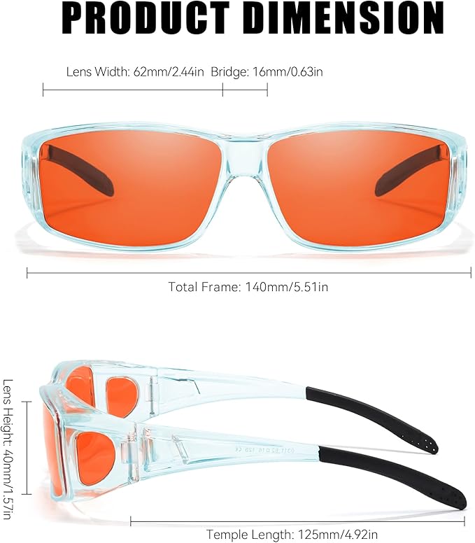 LVIOE Fit Over Blue Light Blocking Glasses and Computer Eyewear- Wear Over Prescription Glasses/Reading Glasses/RX Glasses
