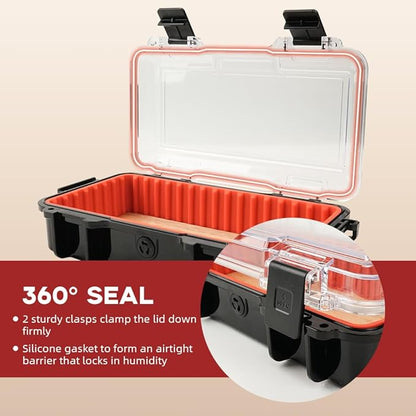 Bald Eagle Travel Humidor, Portable Cigar Case, Cigar Box with Cedar Veneer Humidifier Hygrometer, Highly Airtight, Hold 8-12 Cigars