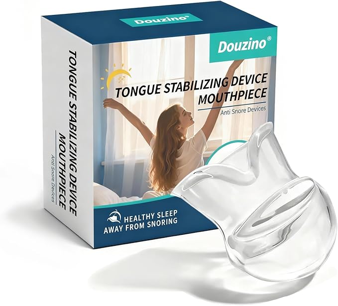 Tongue Stabilizing Device Mouthpiece - Reusable, BPA-Free Anti Snore Solution & Comfortable Tongue Retainer to Stop Snoring for Better Sleep, Fits Men & Women(L)
