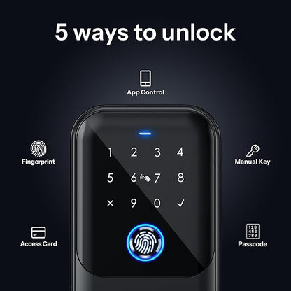 Smart Key Lock Box - Advanced Fingerprint Recognition, TTLock Control, Manual Keys, Access Card - Weatherproof, Wall Mounted & Door Hanging for Home, Airbnb, Realtor and Office