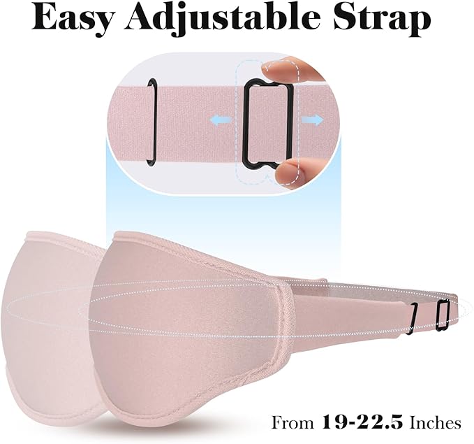3D Eye Mask Sleep Mask for Men & Women, 100% Pressure-Free & Light Block-Out Eye Mask for Sleep with Easy Adjustable Strap, Night Eye Cover for Travel, Pink