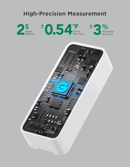 GoveeLife 2.0 WiFi Hygrometer Thermometer 3 Pack, Smart Humidity Temperature Sensor with App Notifications, Temperature Humidity for Bedroom, Wine Cellar, Basements(Only Support 2.4G Wi-Fi)