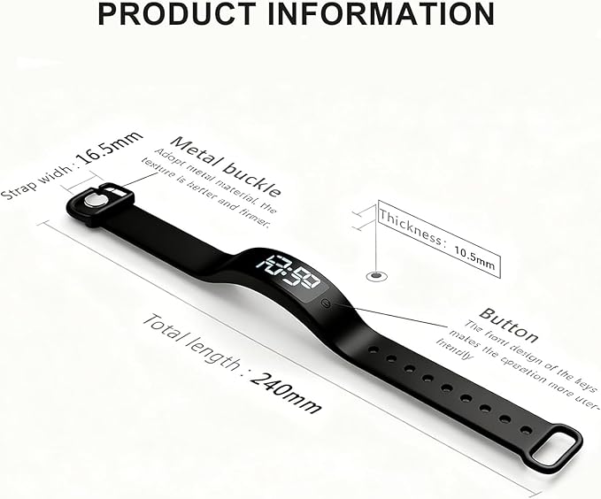 Vibrating Alarm Wristband Deaf People Watch Band Fit Sleeps Rise Silent Shock Clock Bracelet Bands for Heavy Sleepers Wearable Wrist Band That Won't Wake Partner Vibration Bed Shaker