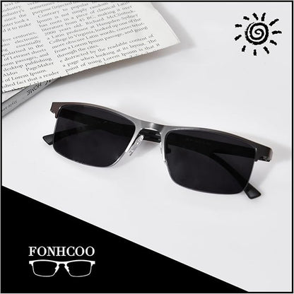 FONHCOO Reading Glasses for Women Men, Blue Light Blocking Reading Glasses Metal Half Frame Computer Readers Anti UV/Glare
