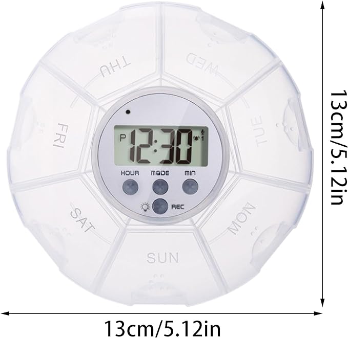Smart Medication Organizer, Automatic Pill Dispenser, 7 Compartment Timer Box for Medicine Management, Portable Pill Storage, Elderly Care Tool, Hospital Travel Nursing Home Reminder Device