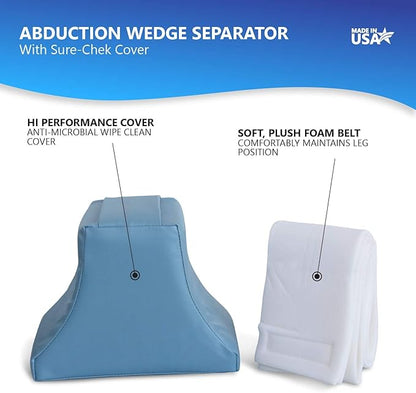 NYOrtho Abduction Wedge Knee Separator for Hip Surgery Recovery – 4" Orthopedic Pillow for Leg Support, Contracture Prevention & Post Surgery Use – Wheelchair or Bed – Wipeable, Fluid-Resistant