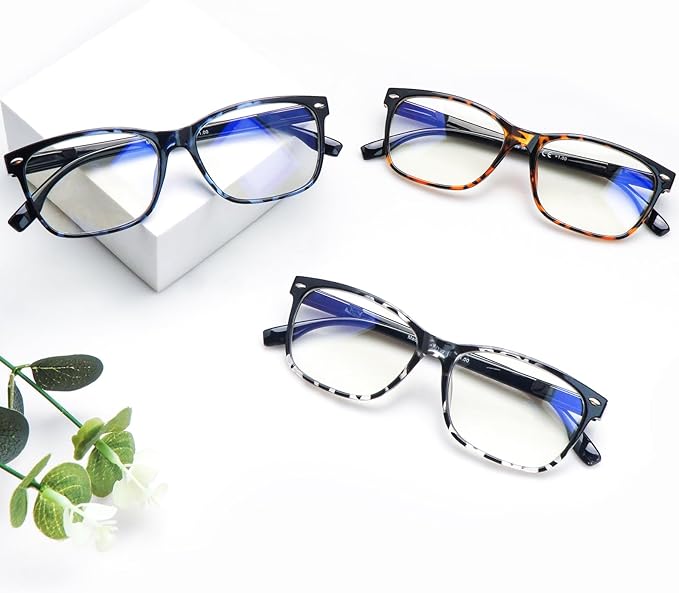 CLASAGA Progressive Multifocus Reading Glasses for Women, Pattern Print Blue Light Block Stylish Ladies Computer Readers