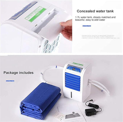 Water Cooled Mattress Pad, Cooling Pad Bed System for Hot Sleepers and Night Sweats, 4 Gears Adjustable, 1.7L Visible Water Tank, Cool Down 3-8℃ Cooling Mattress Pad