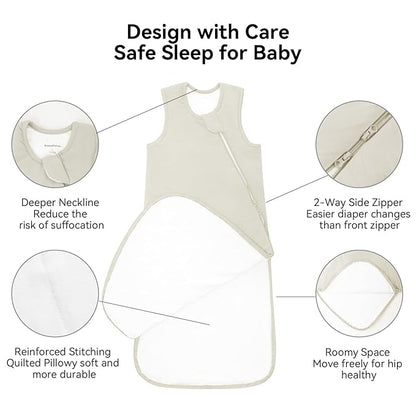 Rayon Made from Bamboo Sleep Sack 6-12 Months 1.0 Tog Ultra Soft Baby Wearable Blanket Toddler Sleep Sack for Babies Unisex Girl Boy 2-Way Zipper Baby Sleeping Bag Breathable Medium