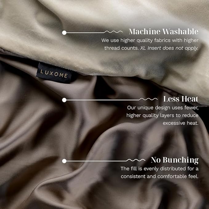 LUXOME Premium Weighted Blanket for Adults | Includes Removable Minky Cover | 25 lbs | King Size | 90"x80" | Warm & Cozy