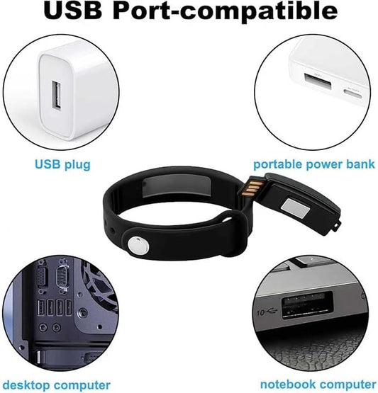 Vibrating Alarm Wristband Deaf People Watch Band Fit Sleeps Rise Silent Shock Clock Bracelet Bands for Heavy Sleepers Wearable Wrist Band That Won't Wake Partner Vibration Bed Shaker
