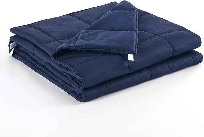 RelaxBlanket King Size Weighted Blanket | 80''x90'',30lbs | for Single or Double | Premium Cotton Material with Glass Beads | Navy