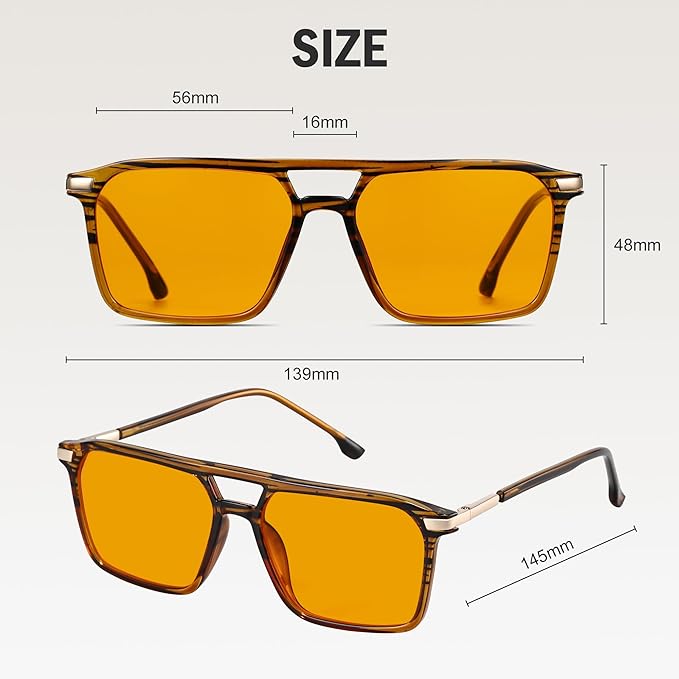 Amber 99% Blue Light Blocking Computer Reading Glasses Orange Lens for Better Sleep, Eye Strain Men Women Sun Readers