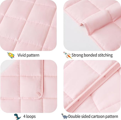 HOSUKKO Weighted Blanket - 2 lbs Pink Heavy Lap Indoor - Small Size Breathable Blanket(20 * 30 inches, 2 lbs)