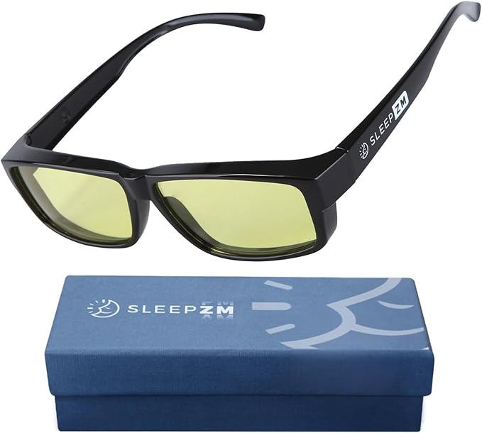 100% Fitover Blue Light Blocking Glasses - Better Sleep Eye Strain Protection - Computer Gaming Women Men