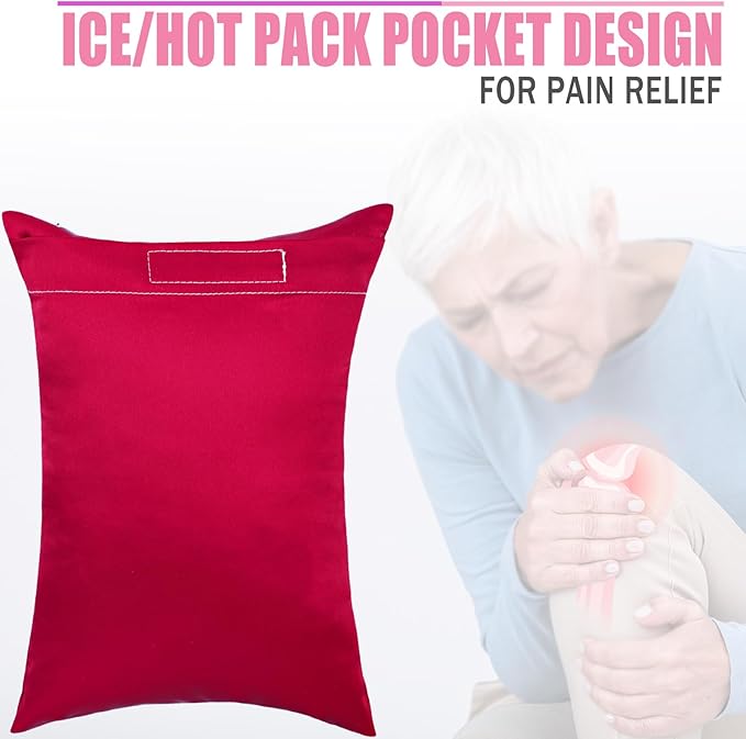 Silky Satin Soft Knee Pillow for Side Sleepers, Pressure Pillows Between Legs 11"x7" Small Knee Pillow Joints Cushion for Sleeping Hip and Back Pain, Burgundy 1 Pcs