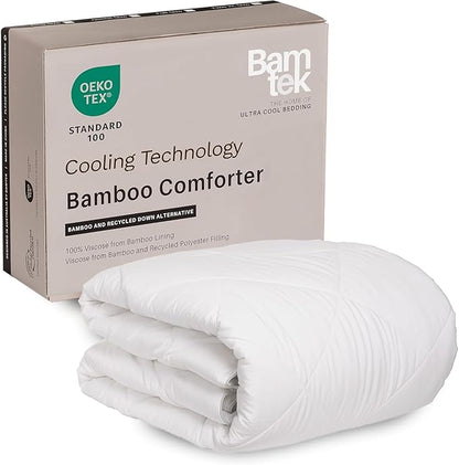 100% Viscose Derived from Bamboo Comforter, Cooling Comforter, Duvet Insert, Breathable, Extra Fluffy, Lightweight Comforters, King Size